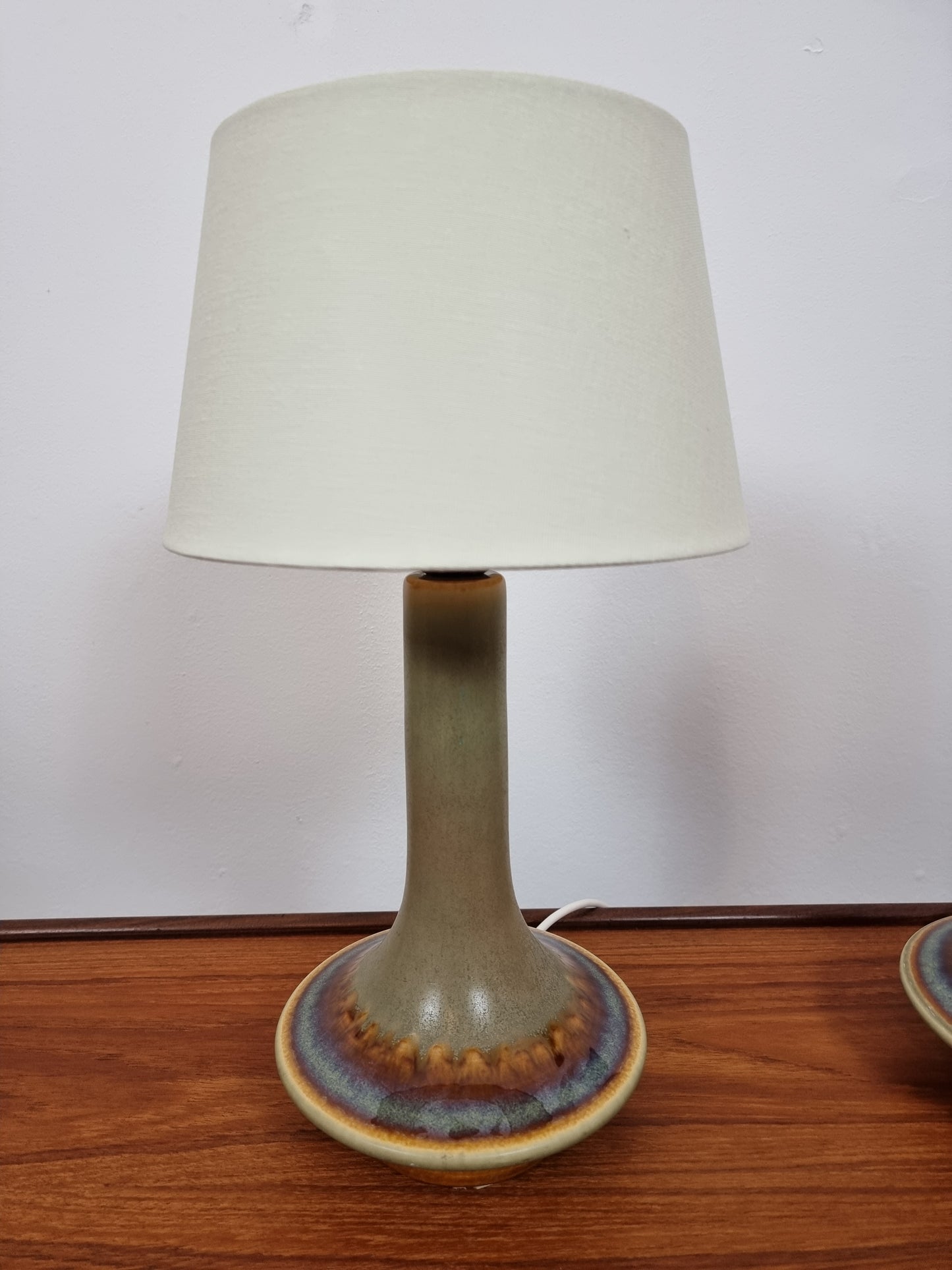 Søholm (Soholm) Pair of Sculptural Model 1068 UFO Sharped Table Lamps Danish Modern 1960s