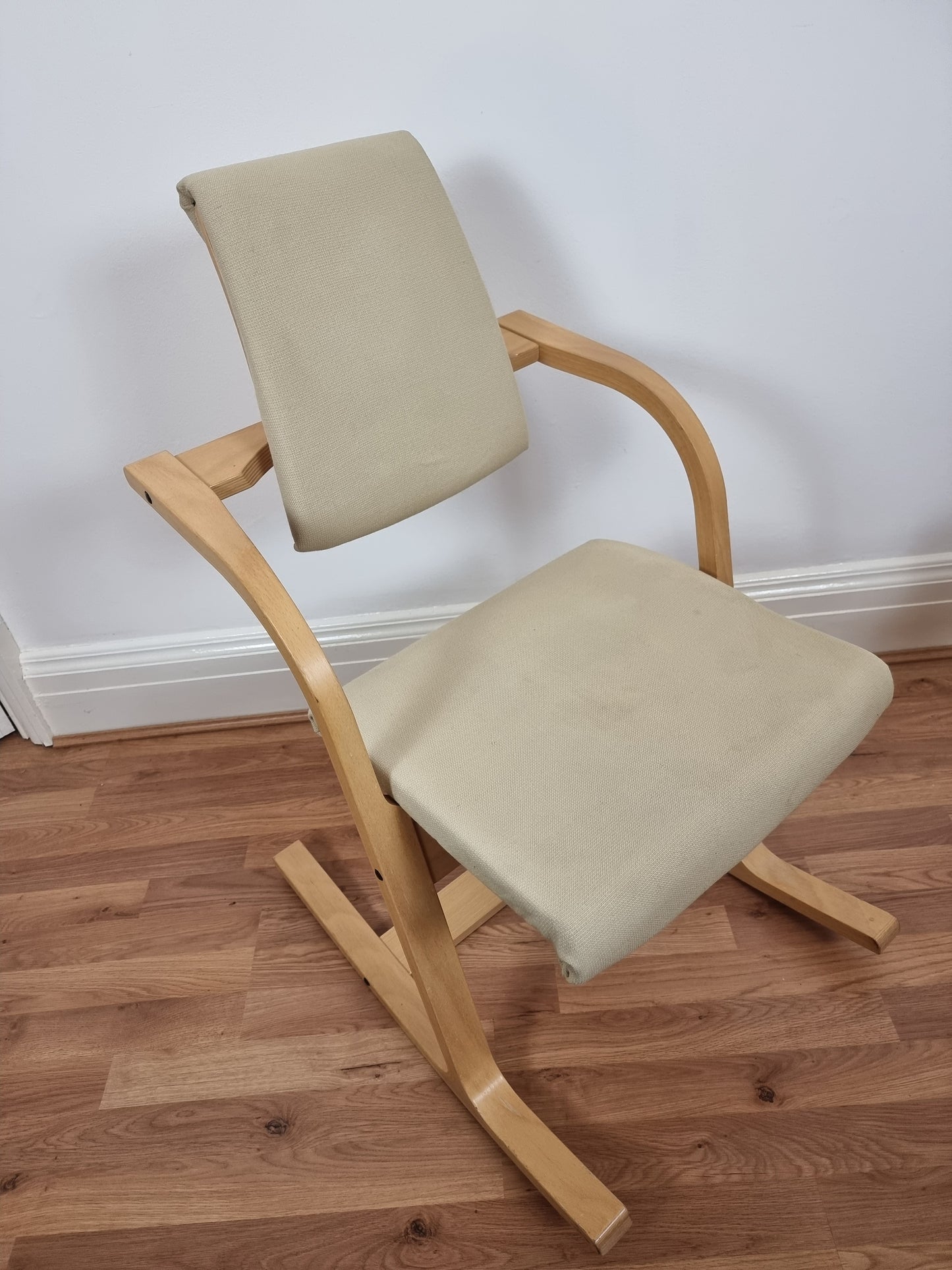 Stokke Varier Actulum Rocking Chair Cream Fabric Peter Opsvik