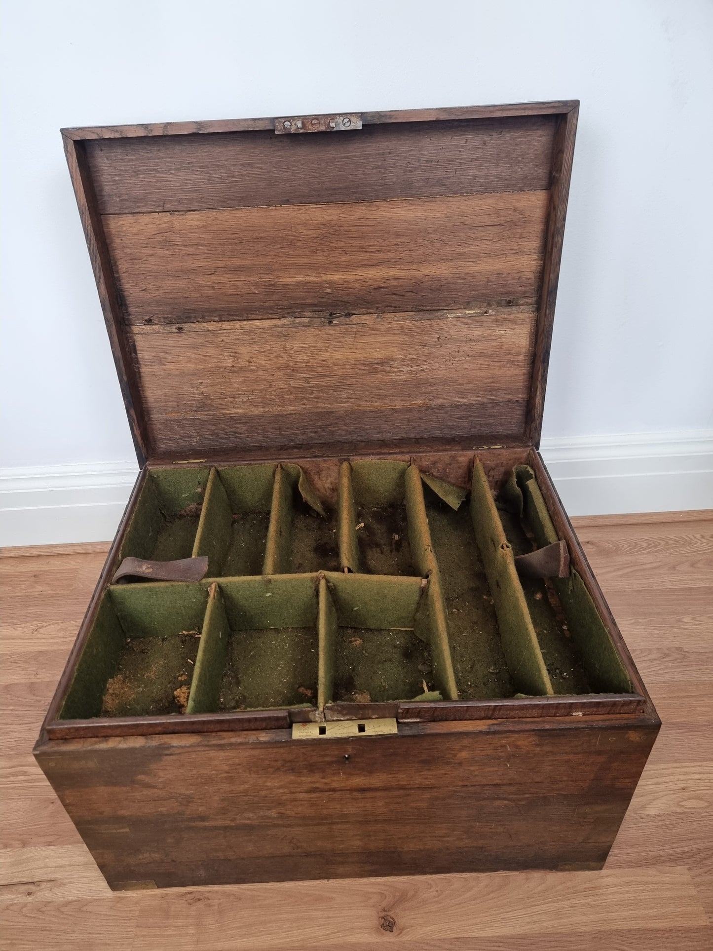 Antique Victorian Camphor Wood & Brass Campaign Trunk/Chest