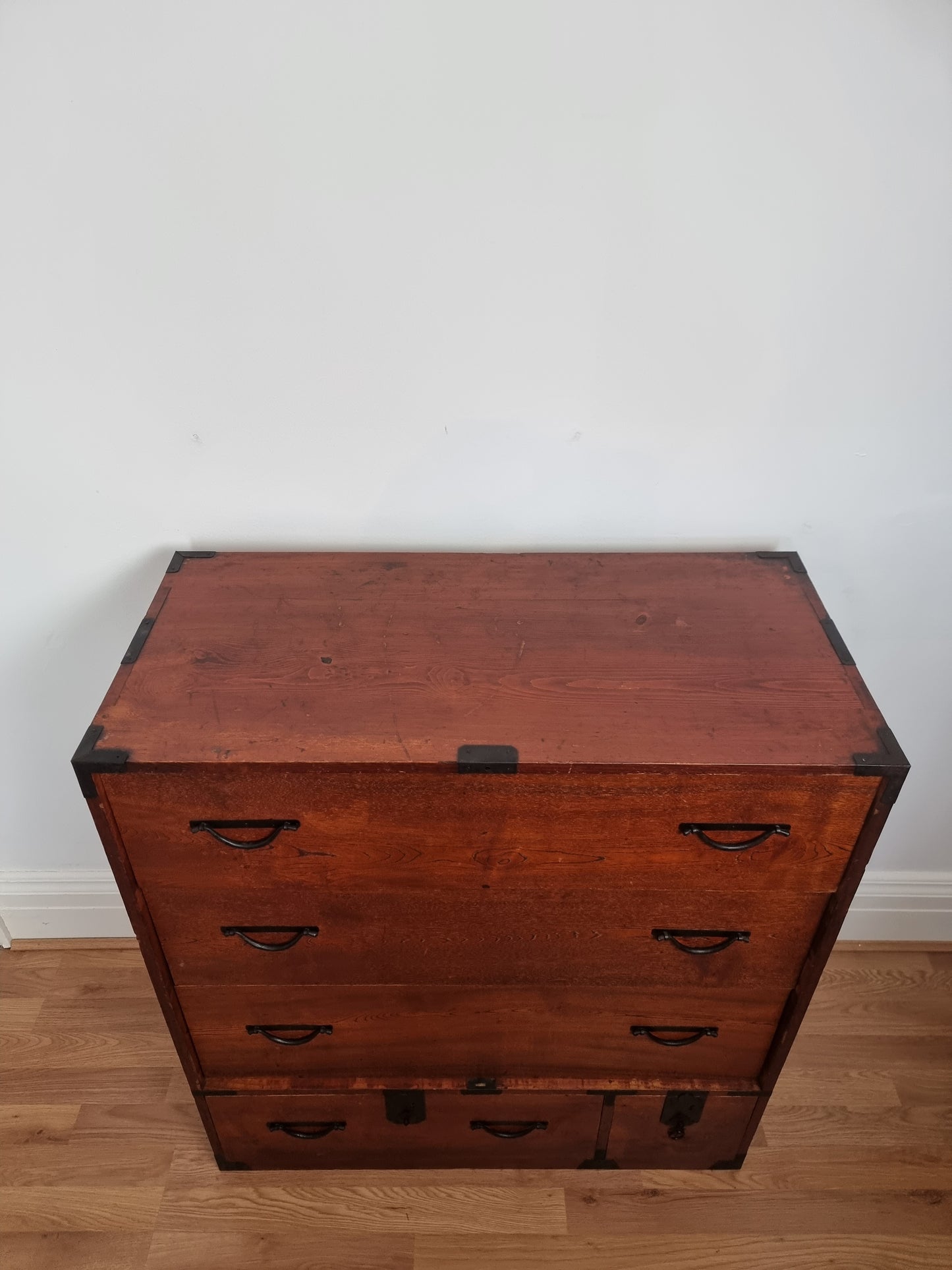 Early 20th century antique Kiri Wood Japanese Tansu Chest of Drawers