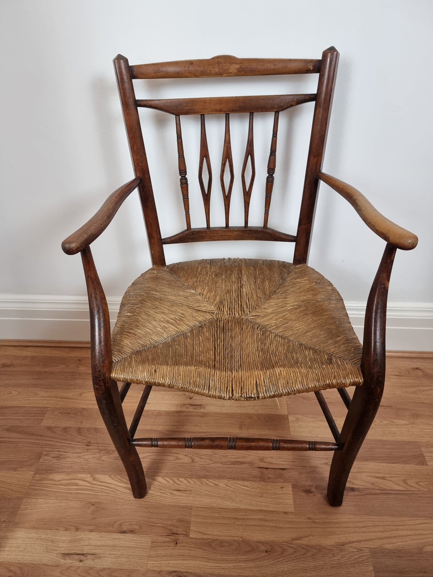 Arts & Crafts Armchair Rush Seat