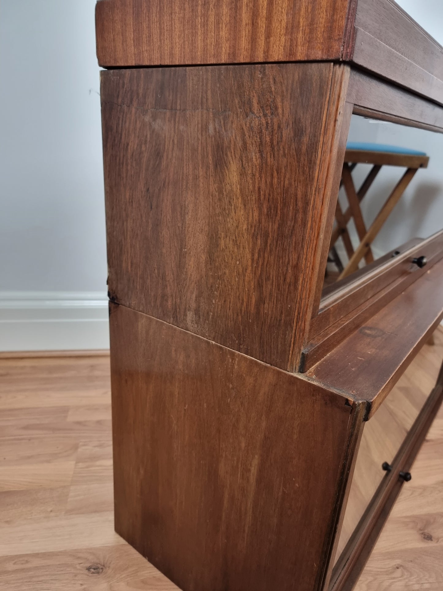 Vintage Globe Wernicke Solid Oak Stacking Barristers Cabinet 2 Tier Bookcase