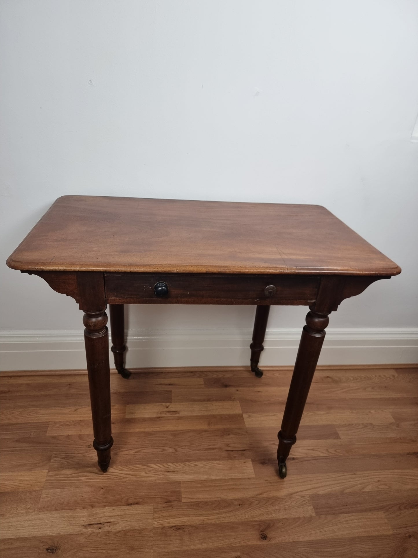 Antique Victorian Holland & Sons Mahogany Writing Table Brass Castors