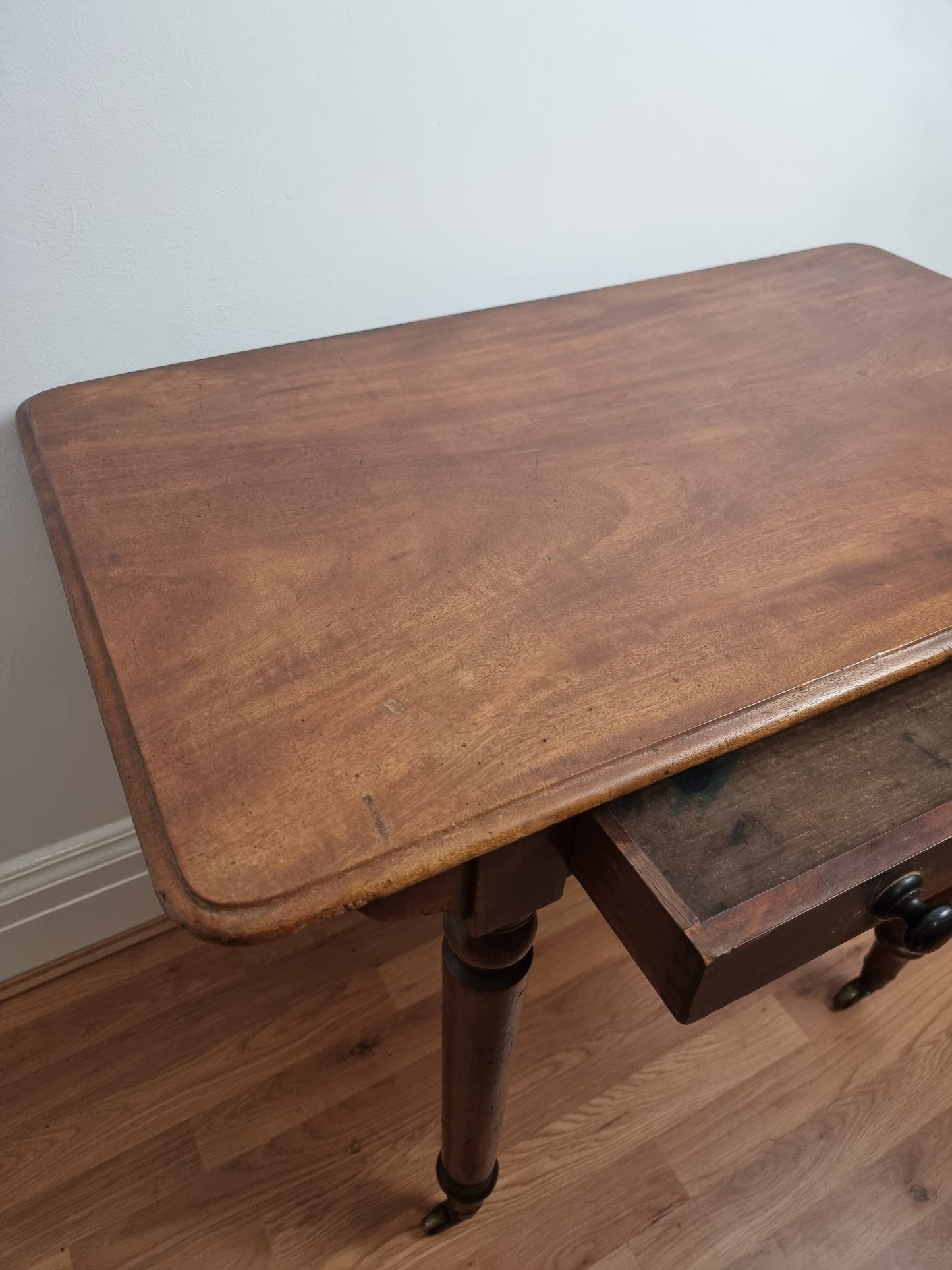 Antique Victorian Holland & Sons Mahogany Writing Table Brass Castors