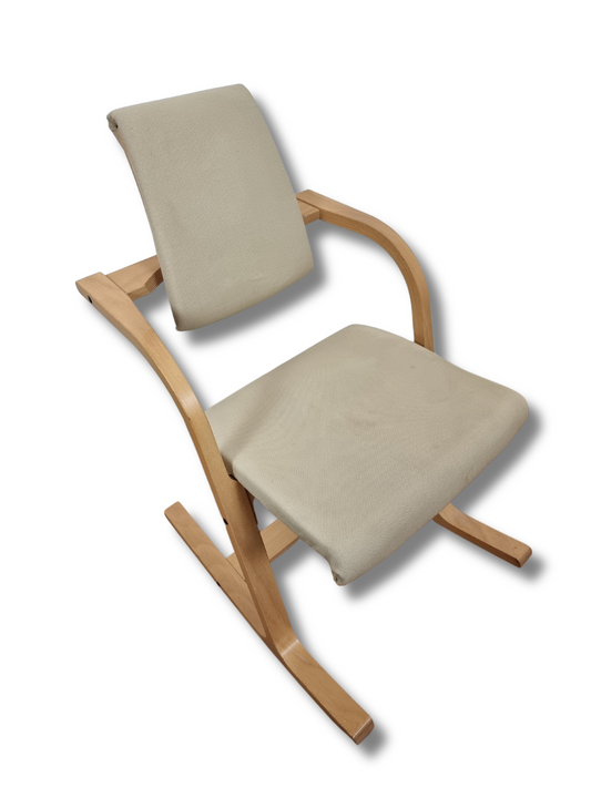 Stokke Varier Actulum Rocking Chair Cream Fabric Peter Opsvik