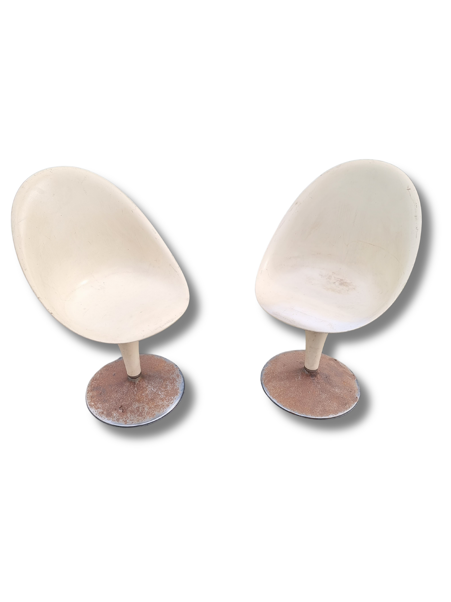 Pair (x2)White Magis Bombo Egg Chairs Mid Century by Stefano Giovannoni