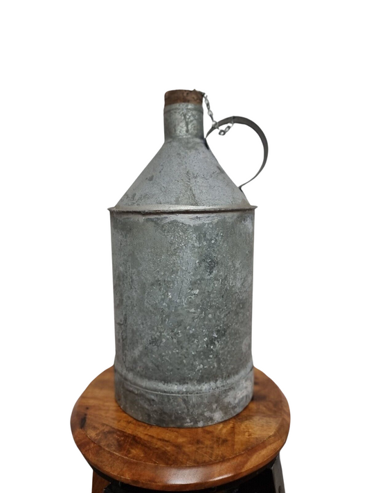 Vintage petrol fuel oil can galvanised with cork top