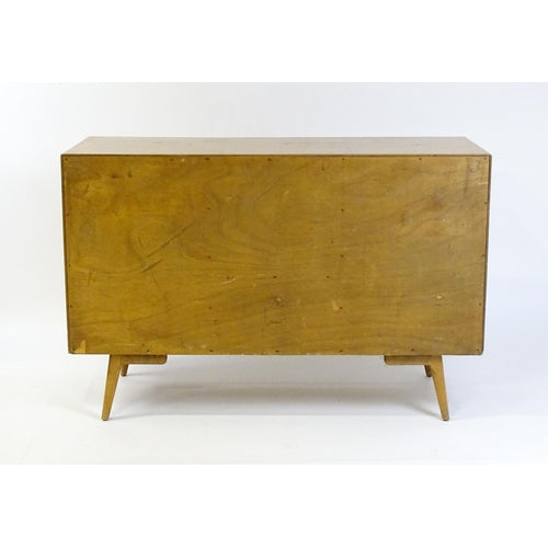 Rare Mid Century Everest Chevron Oak Sideboard