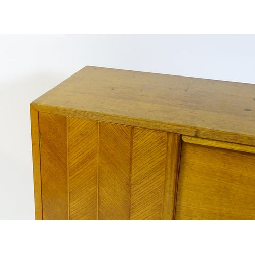 Rare Mid Century Everest Chevron Oak Sideboard