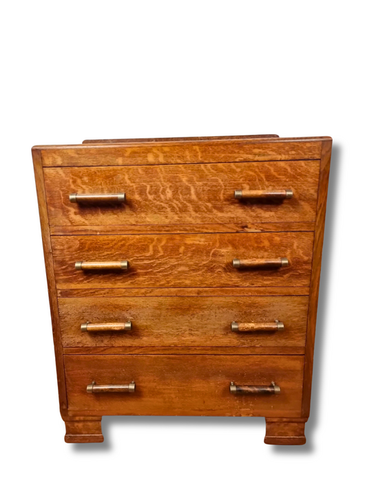 Art Deco vintage Heals style oak chest of drawers