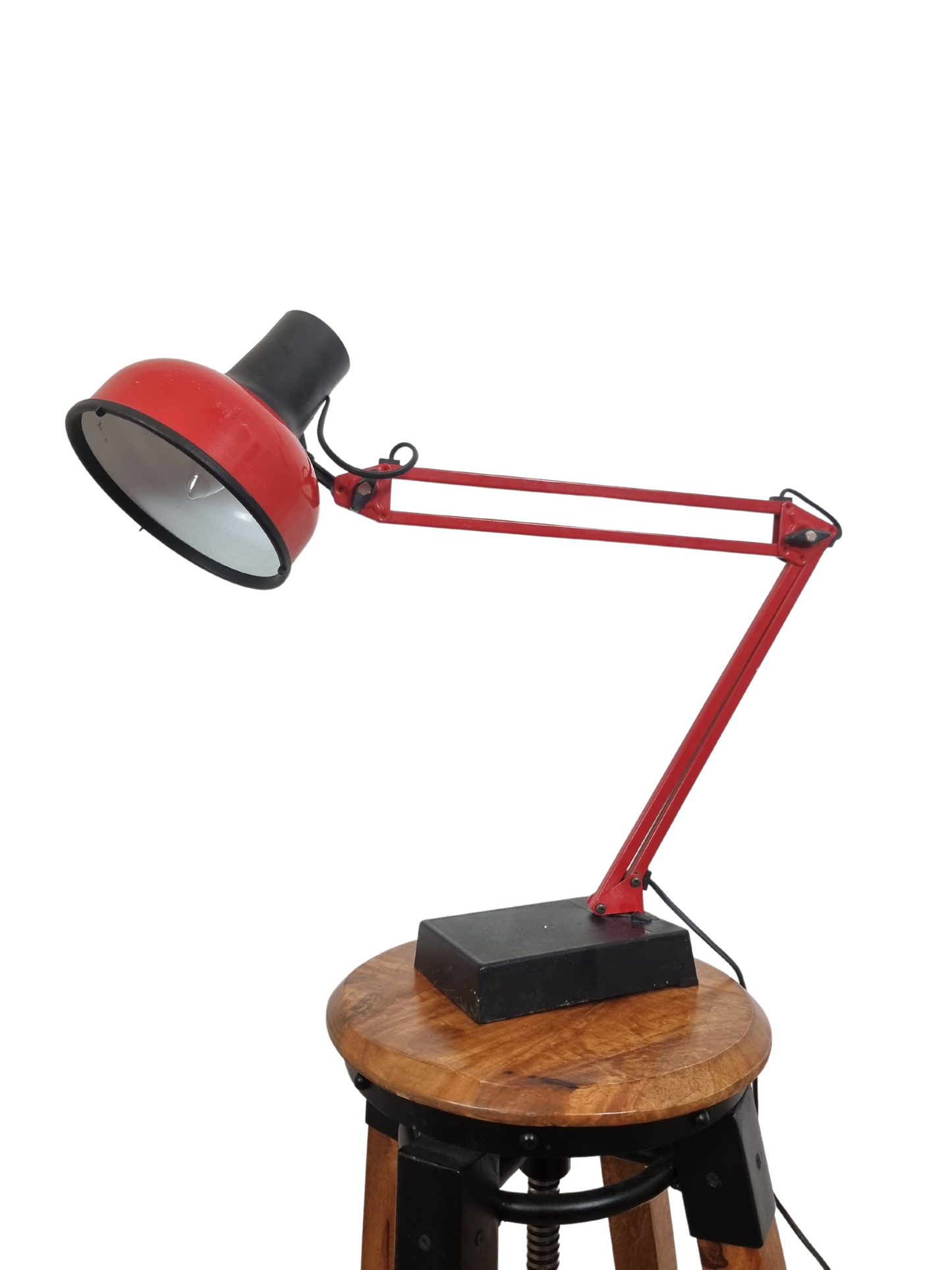 Rare Red Desktop lamp. Working heavy base LIVAL P12 Finland