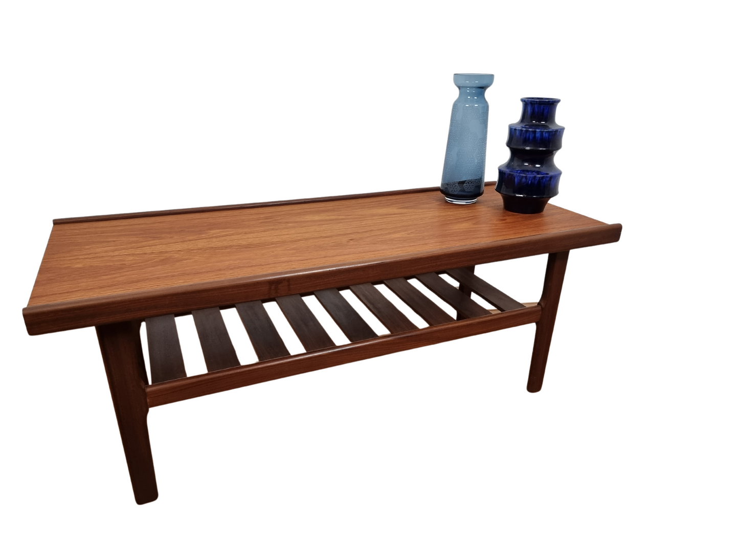 Myer Teak Slatted Long John Coffee Table. Vintage Danish Style