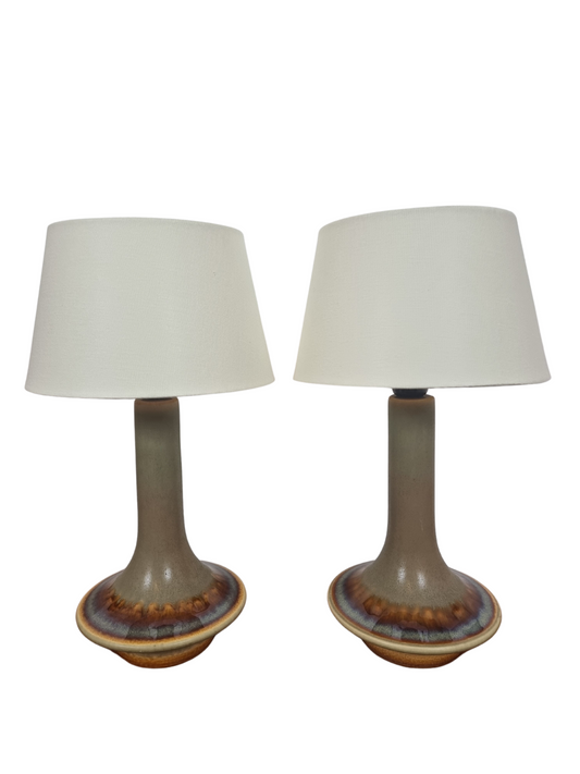 Søholm (Soholm) Pair of Sculptural Model 1068 UFO Sharped Table Lamps Danish Modern 1960s