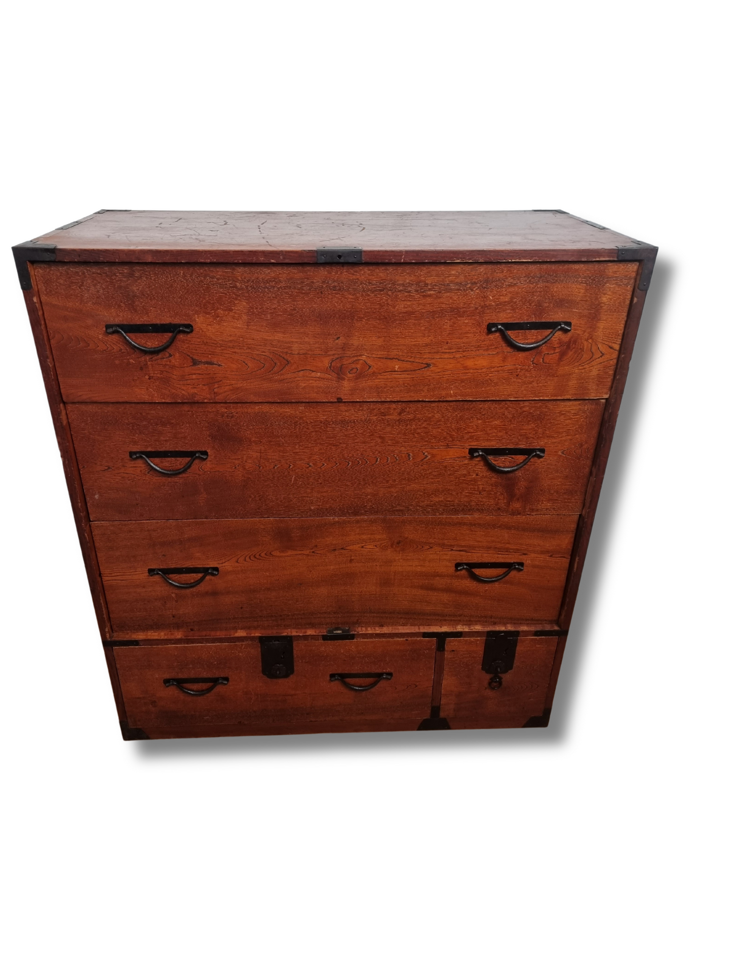 Early 20th century antique Kiri Wood Japanese Tansu Chest of Drawers